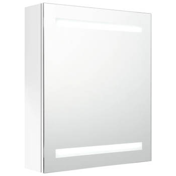 vidaXL Badkamerkast met spiegel en LED 50x14x60 cm glanzend wit