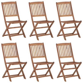 The Living Store inklapbare stoelen acaciahout - 48.5 x 57 x 91 cm - antraciet kussen