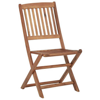 The Living Store Klapstoelenset - Tuinmeubelen van massief acaciahout - 48.5 x 57 x 91 cm - Weerbestendig - 6 stoelen