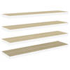 vidaXL Wandschappen zwevend 4 st 90x23,5x3,8 cm MDF eikenkleurig wit