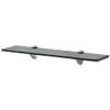 The Living Store Zwevende Plank - Glas - 50 x 10 cm - Zwart