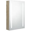 vidaXL Badkamerkast met spiegel en LED 50x13x70 cm wit en eikenkleurig