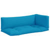 vidaXL Palletkussens 3 st stof blauw