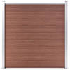 The Living Store Schuttingpaneelset HKC Bruin 1564x186 cm - Hout-kunststof-composiet paneel met aluminium topprofiel -