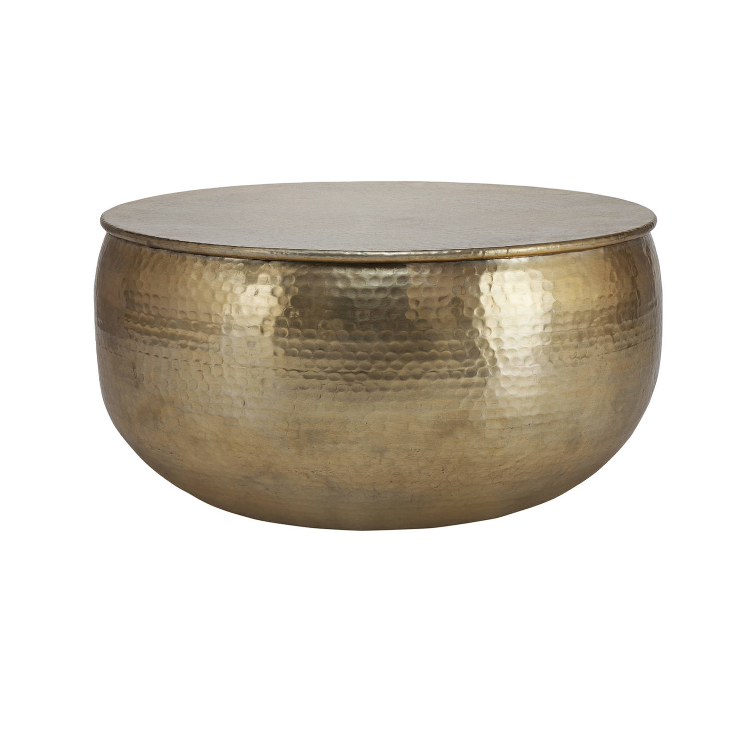 WOMO-DESIGN salontafel, Ø 60x30,5 cm, goud, gemaakt van gehamerd aluminium legering
