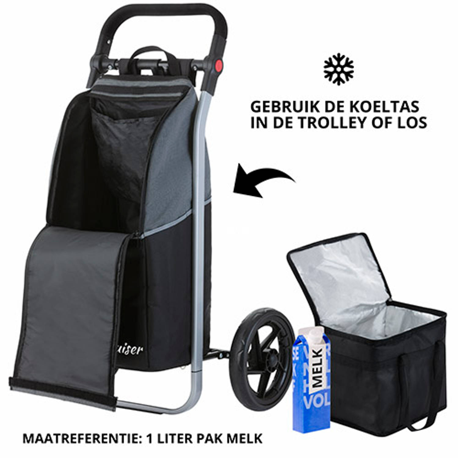 semester afschaffen naaimachine Shoppingcruiser 2 in 1 Boodschappentrolley voor achter de fiets - Fietskar  - bagagekar | Blokker