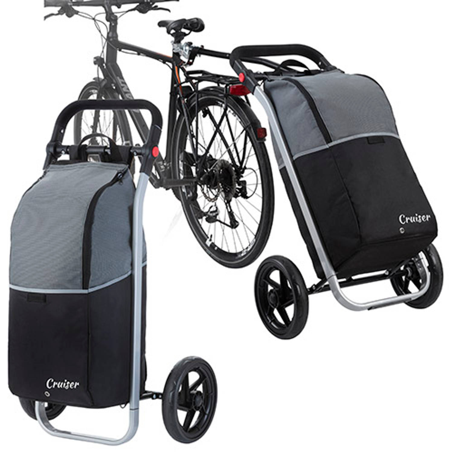 Bad lied paradijs Shoppingcruiser 2 in 1 Boodschappentrolley voor achter de fiets - Fietskar  - bagagekar | Blokker