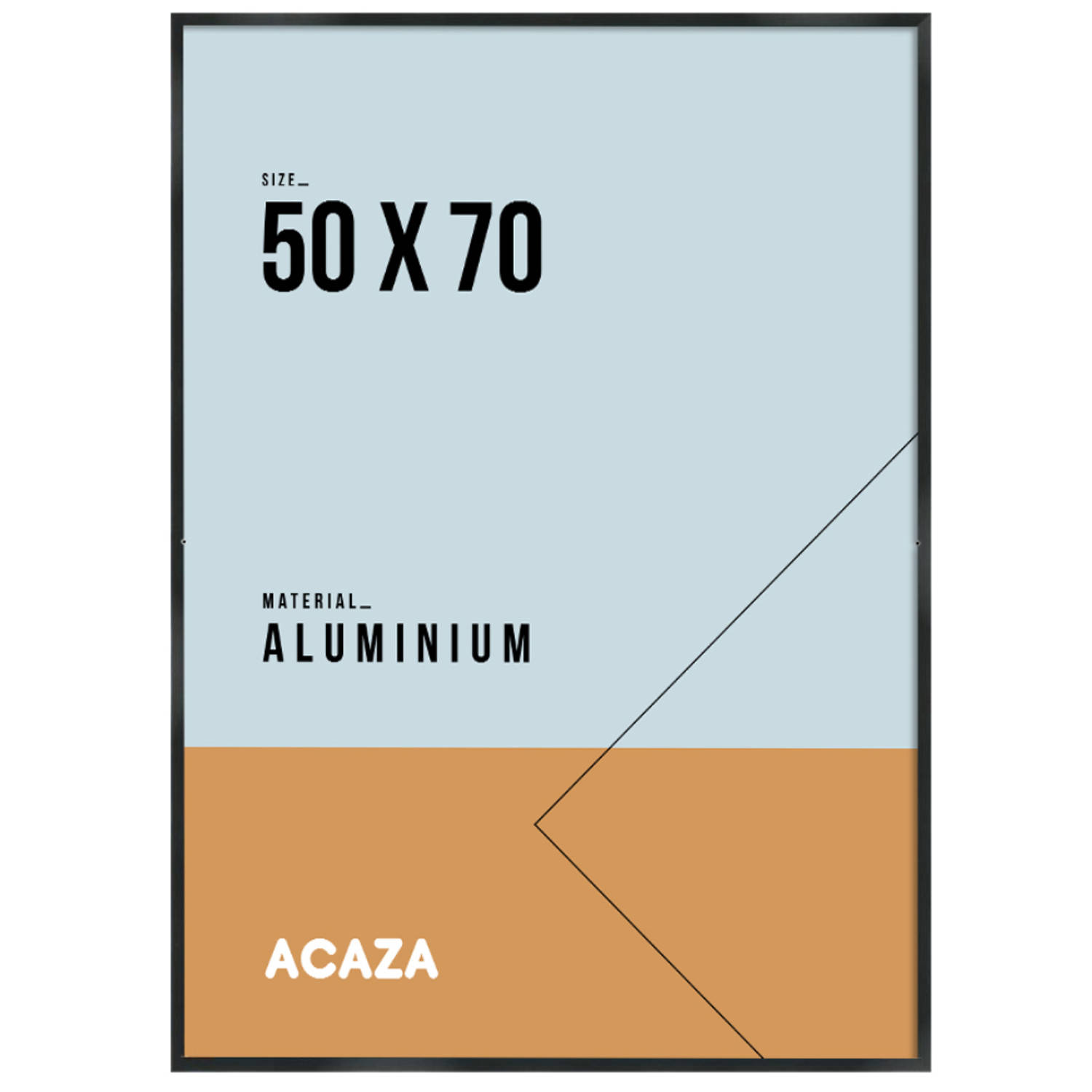 Acaza Aluminium Fotokader, Foto Lijst Voor Foto's Met Formaat 50 X 70 Cm, Zwarte Rand