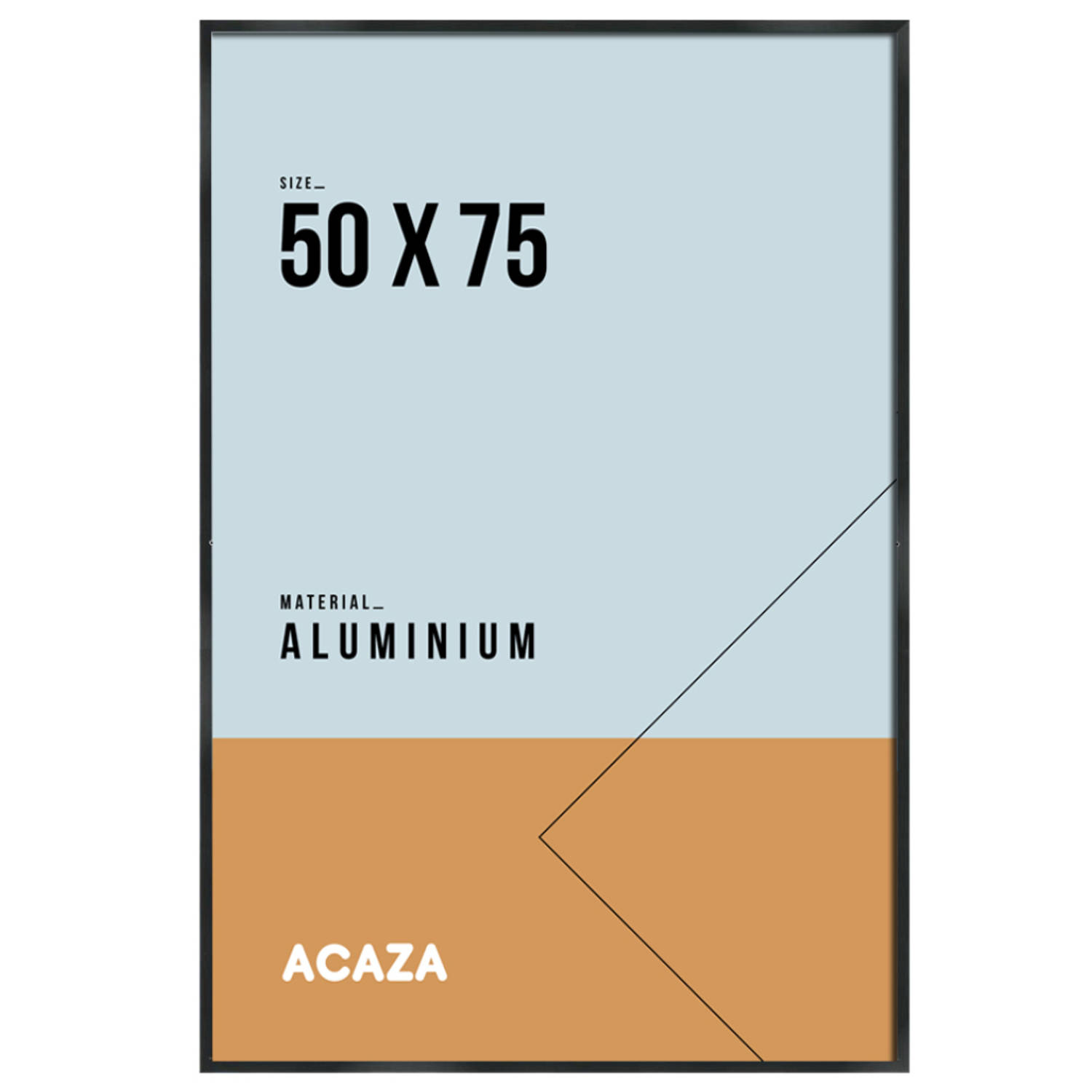 Acaza Aluminium Fotokader, Fotolijst Met Formaat 50 Cm X 75 Cm, Plexiglas, Zwarte Rand