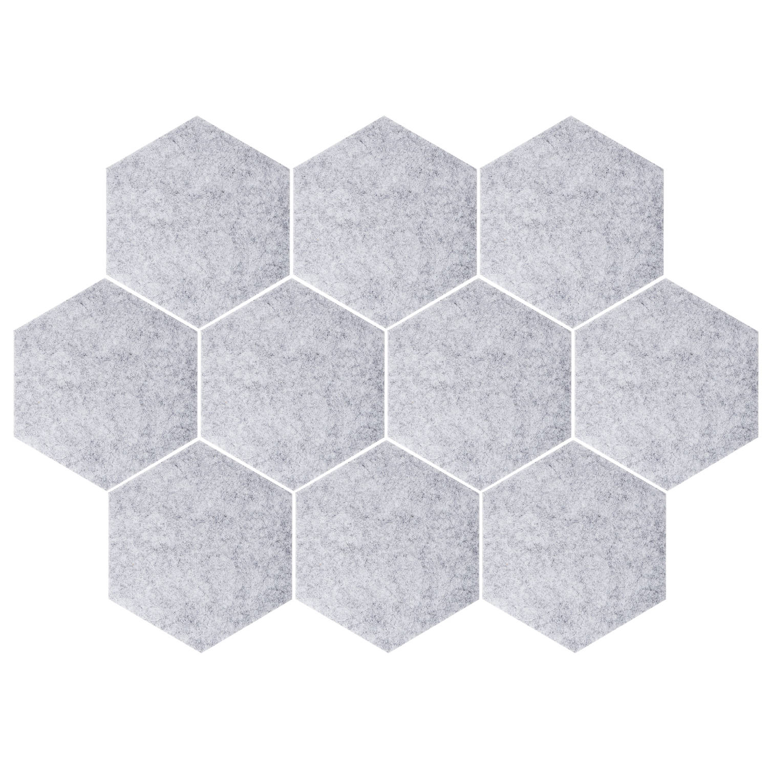 Quvio Vilten Memobord Hexagon Set Van 10 Grijs