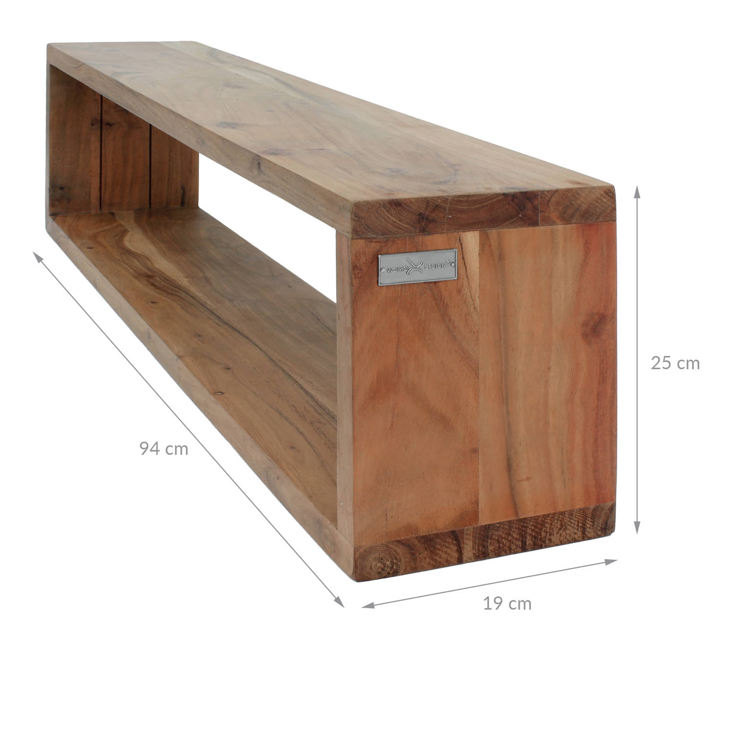 Eenvoud klauw Dollar Wandplank Kubus 3-delig acacia massief hout | Blokker