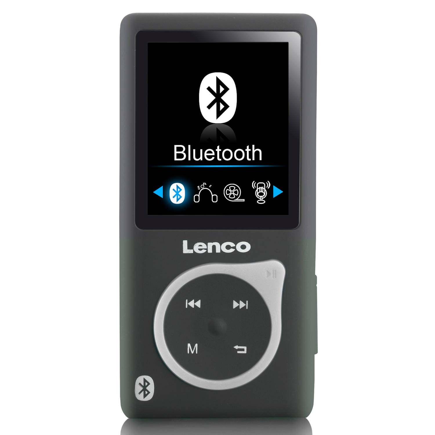 Lenco XEMIO-768 Grey - MP3-Speler met Bluetooth® inclusief 8GB micro SD en sport oordopjes - Grijs