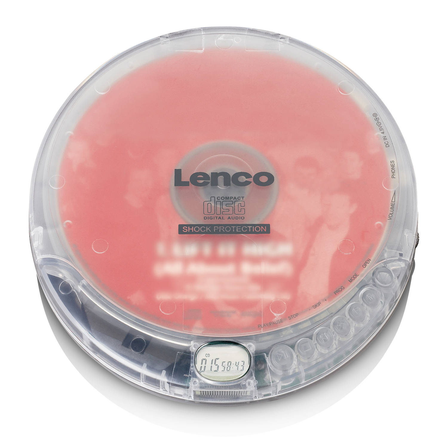 Lenco Cd-202tr- Portable Cd-speler Met Anti-shock Transparant
