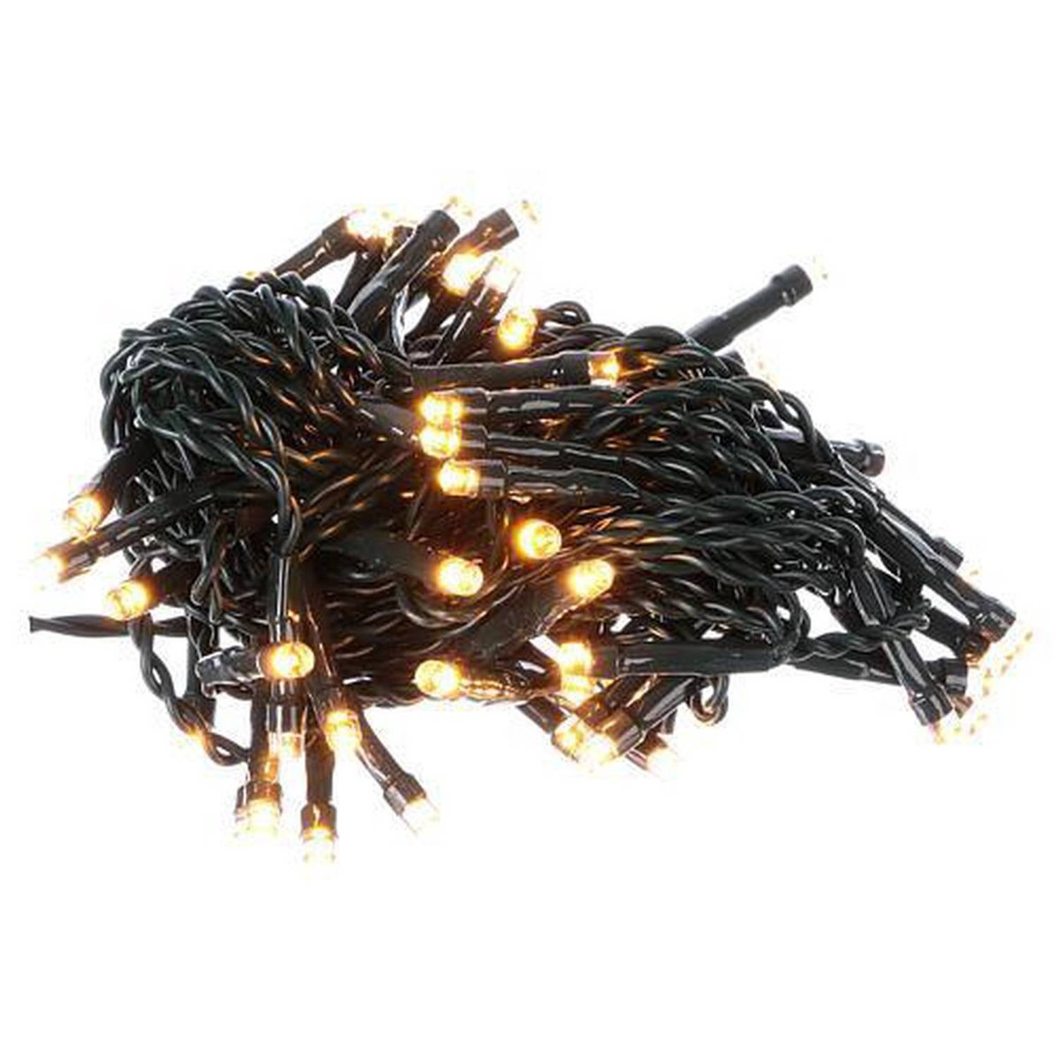 Kerstverlichting Warm-wit 100 Ledlampjes 7,4 + 3 Meter Seizoensdecoratie Kleur: Zwart