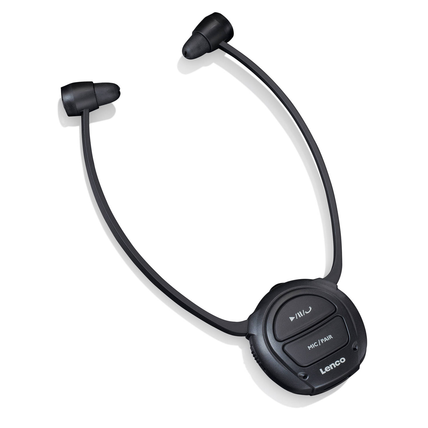 Draadloze gehoorversterker-hoofdtelefoon Lenco HPW-400BK Zwart