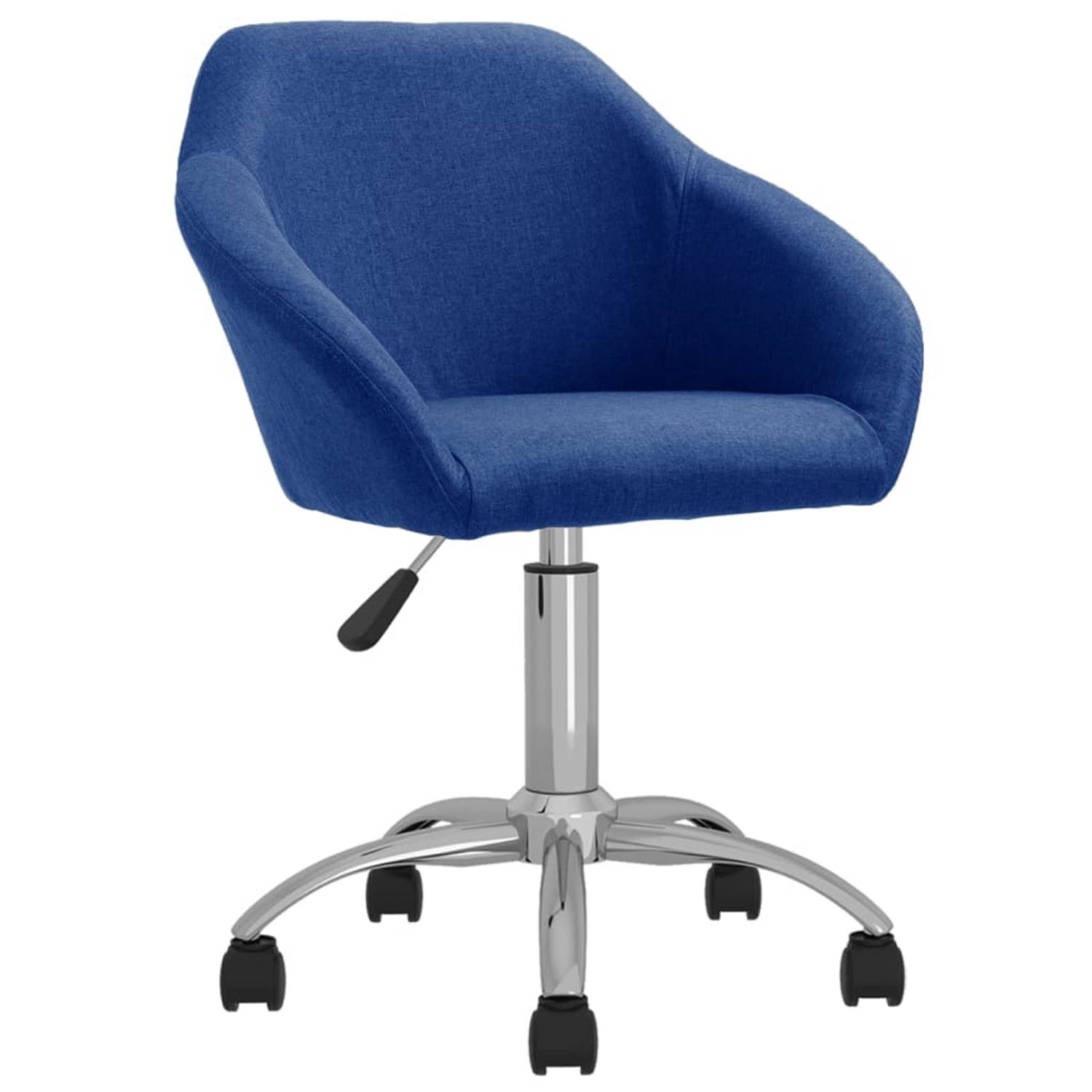 The Living Store Eetkamerstoelen draaibaar 6 st stof blauw - Eetkamerstoel