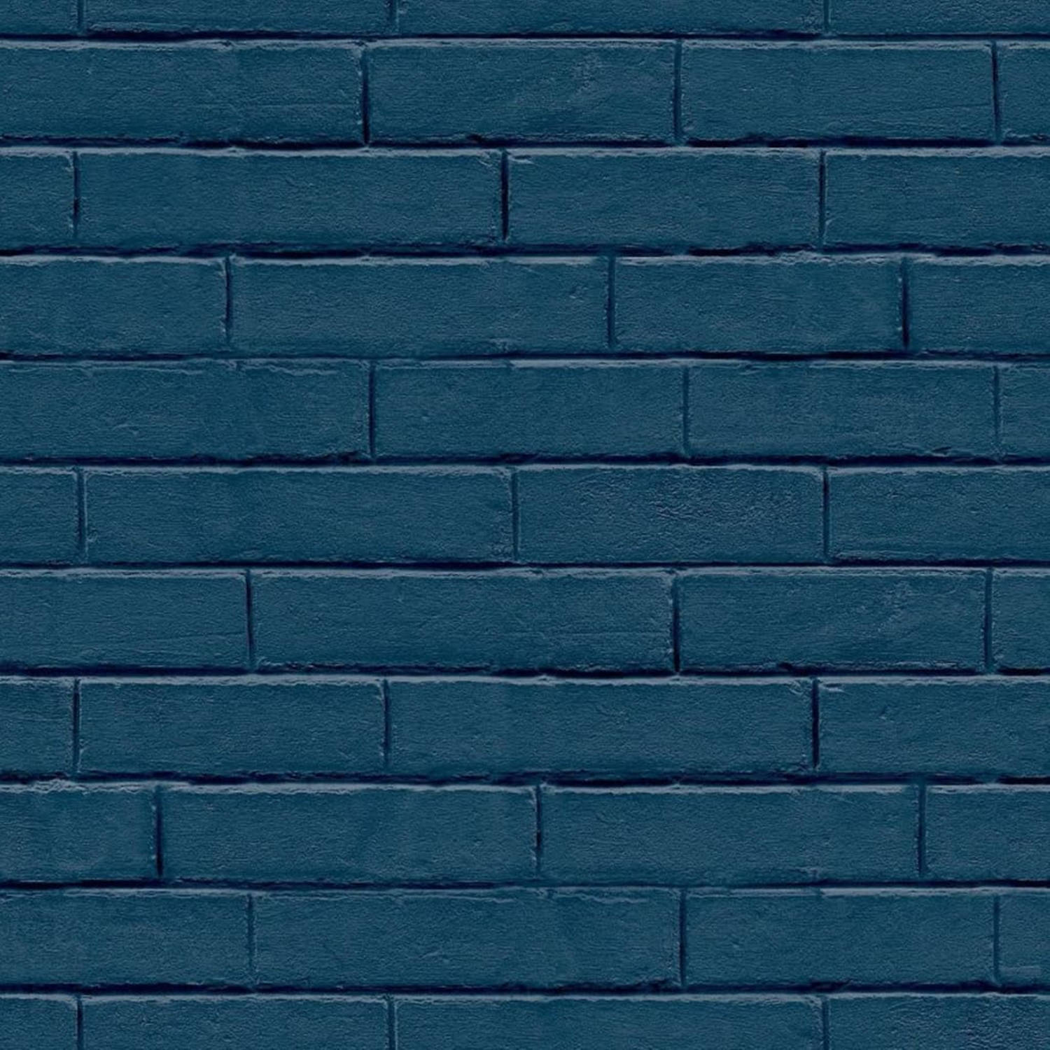 Good Vibes Behang Brick Wall Blauw