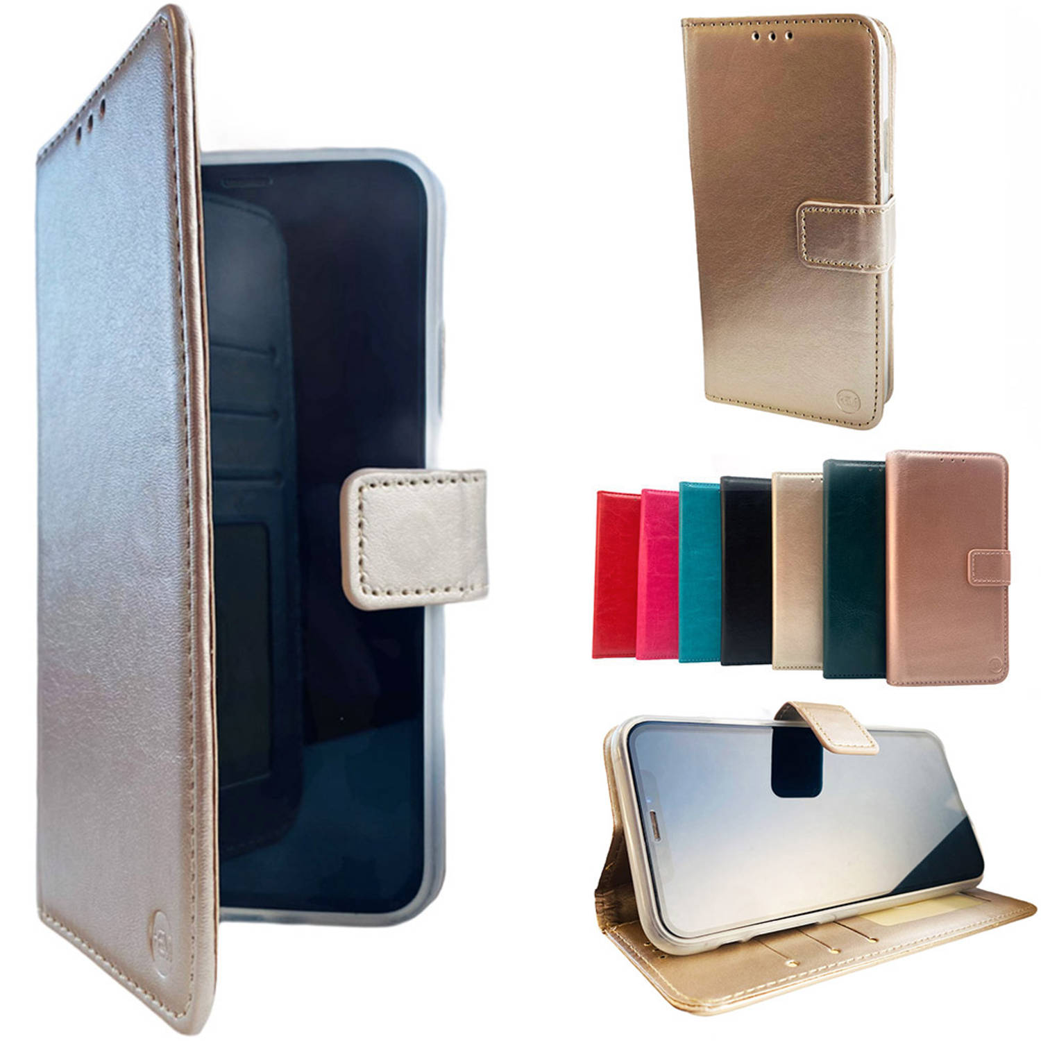 Apple Iphone 12 Mini Gouden Wallet-Book Case-Boekhoesje- Telefoonhoesje