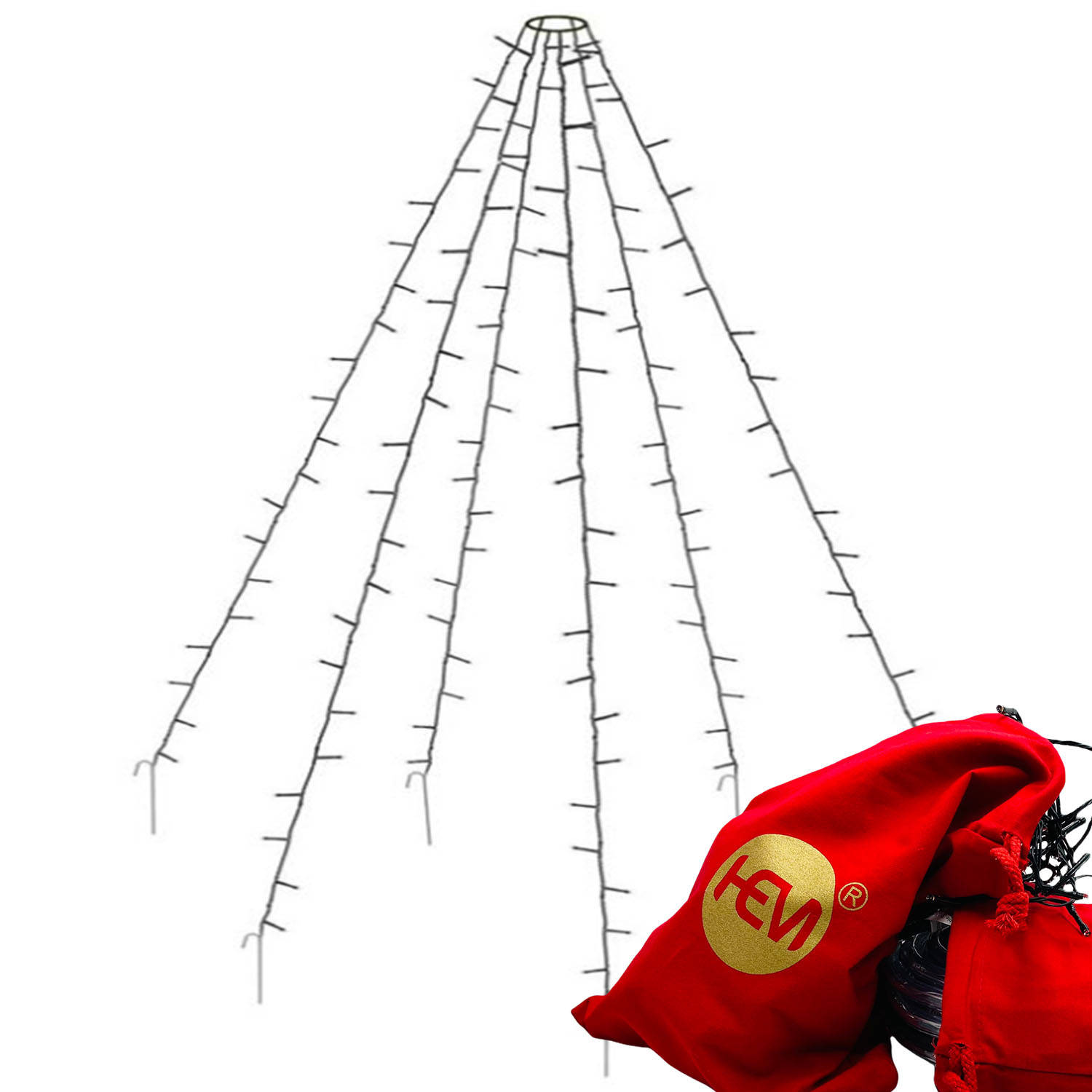 Hem Vlaggenmast Verlichting - 360 Led - 8 Meter Hoog Energiezuinig Kerstverlichting Buiten