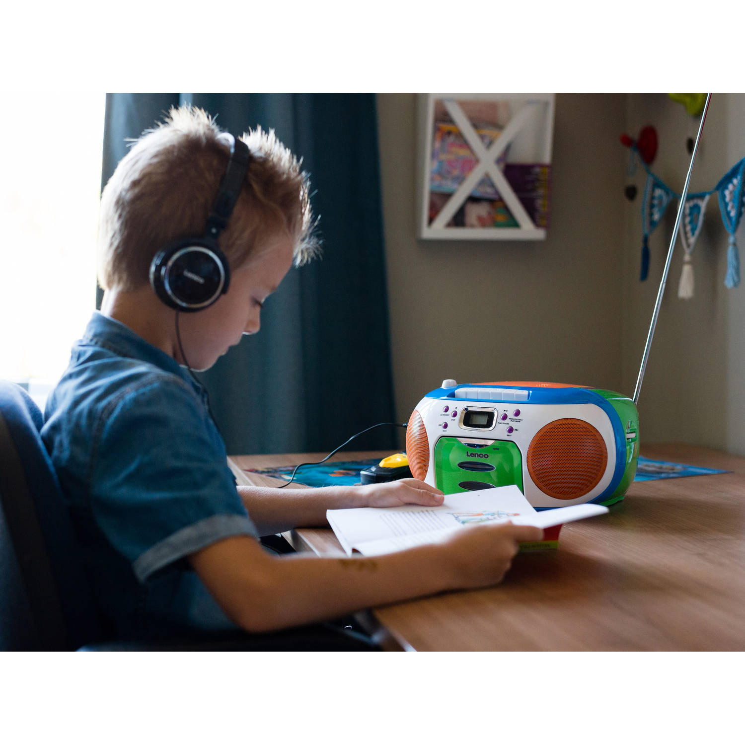 Multi radio FM - CD/Cassette Lenco kleuren speler Draagbare Blokker | Kids
