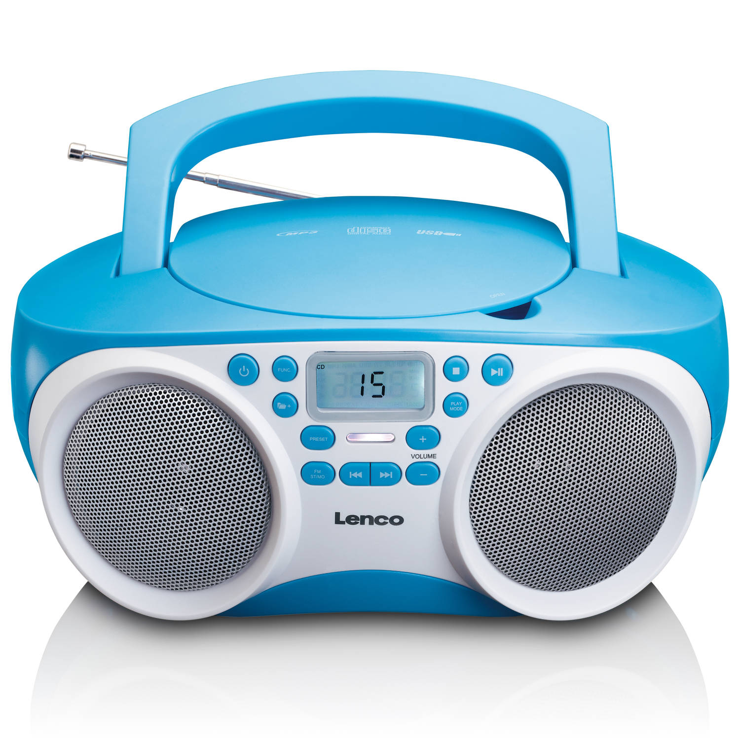 Lenco SCD-200BU - Draagbare radio CD Speler met MP3 en USB functie - Blauw