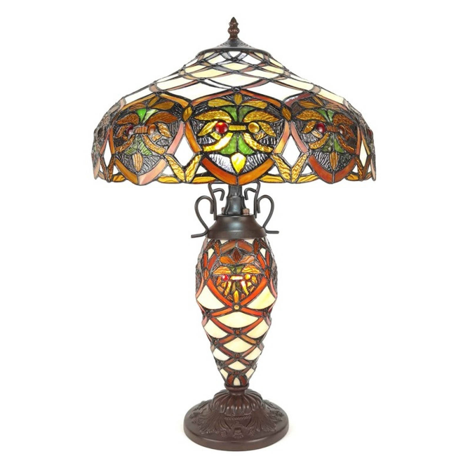 Clayre & Eef Tafellamp Tiffany Ø 40*61 Cm E27-max 2*60w 5ll-6134