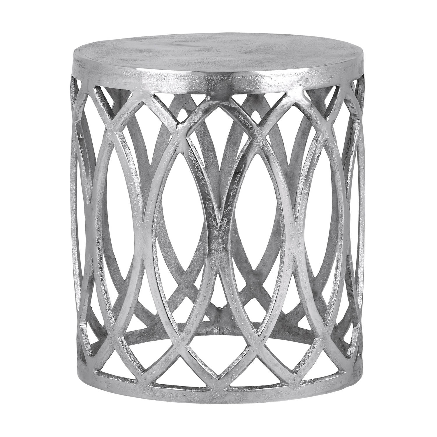 lexicon moeilijk scheren WOMO-DESIGN bijzettafel Korinth zilver, Ø 36x40 cm, gemaakt van aluminium  met nikkel coating | Blokker