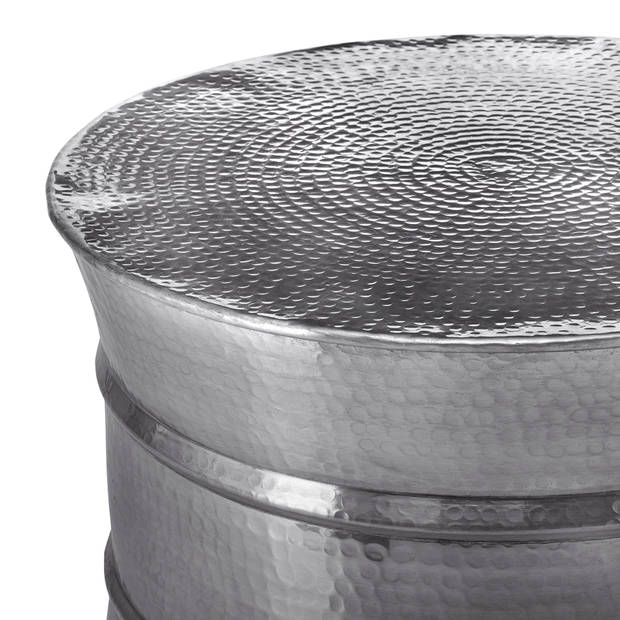 WOMO-DESIGN salontafel, Ø 62x33 cm, zilver, gemaakt van gehamerd aluminium legering