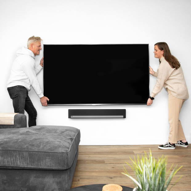 VONROC Vaste TV muurbeugel voor 37 t/m 85 Inch – Universeel tot 60 kg. – Incl. montagematerialen