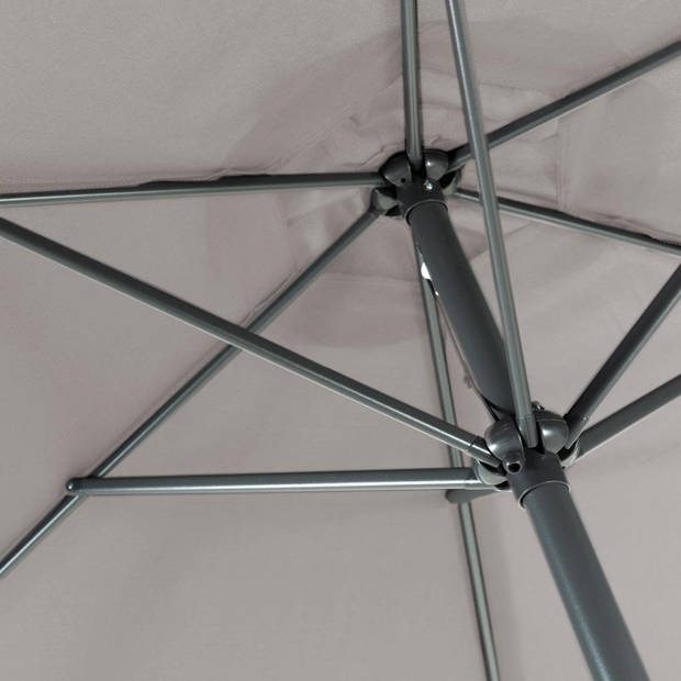 ACAZA Staande Parasol in aluminium, 200x300 cm, rechthoekig, lichtgrijs