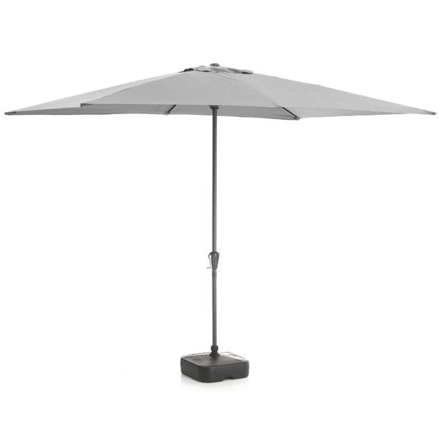 Staande Parasol in aluminium, 200x300 cm, rechthoekig, lichtgrijs