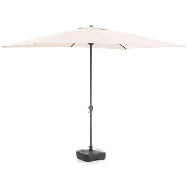 Staande parasol in aluminium - 200x300 cm - gebroken wit