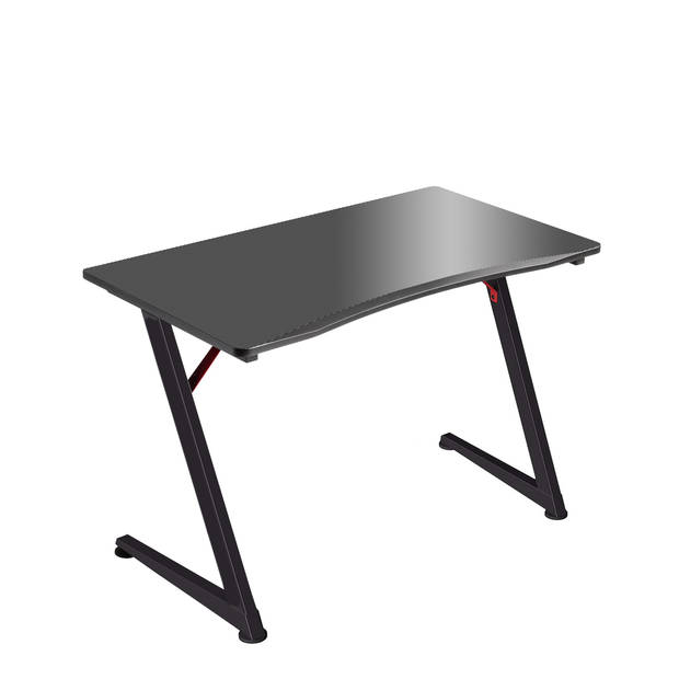 Gaming bureau, Gamer Computer Tafel met driehoekig gevormde Z Frame, zwart