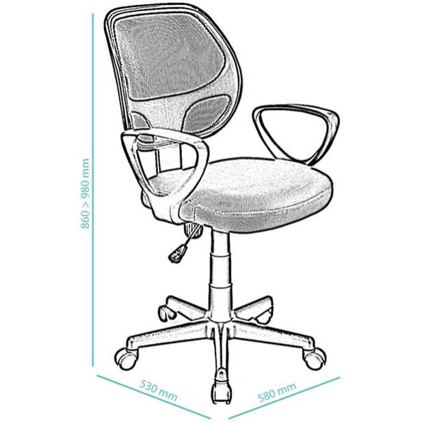 Bureaustoel Buritos - Solide, Verstelbaar en Ergonomisch - Groen