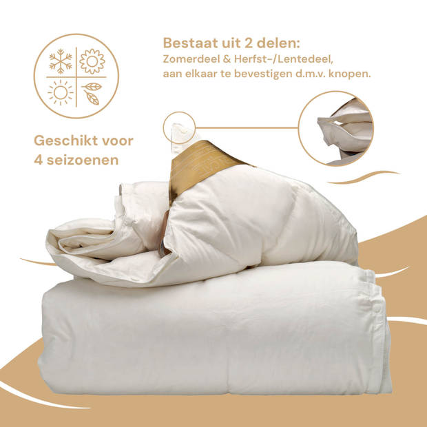 Ten Cate Dekbed - Donzen Dekbed 240x200 - 4 Seizoenen Dekbed - 90% Ganzendons - Zomerdekbed & Winterdekbed