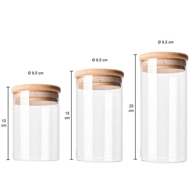 Krumble Voorraadpotten glas set van 3