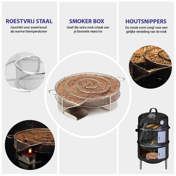 Krumble Barbecue smokerbox rond RVS