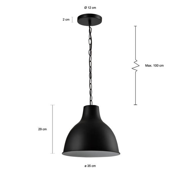 QUVIO Hanglamp rond zwart - QUV5076L-BLACK