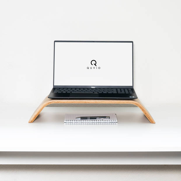 QUVIO Computer monitor standaard hout - licht bruin