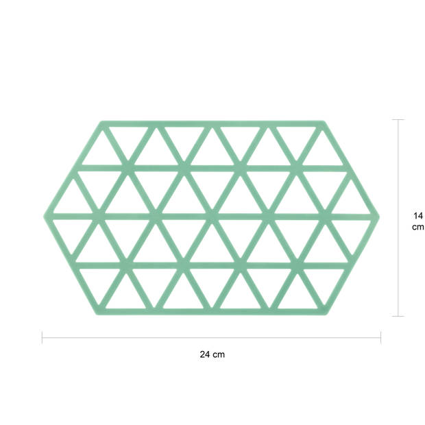 Krumble Siliconen pannenonderzetter Hexagon lang - Groen - Set van 2