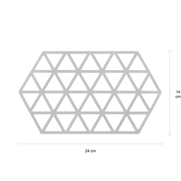Krumble Siliconen pannenonderzetter Hexagon lang - Grijs