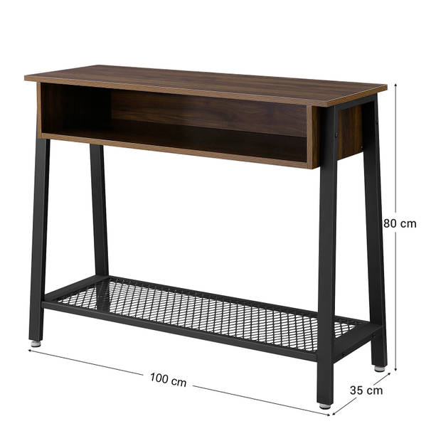 QUVIO Dressoir met open lade - QUV1009 - Rustic Dark Brown