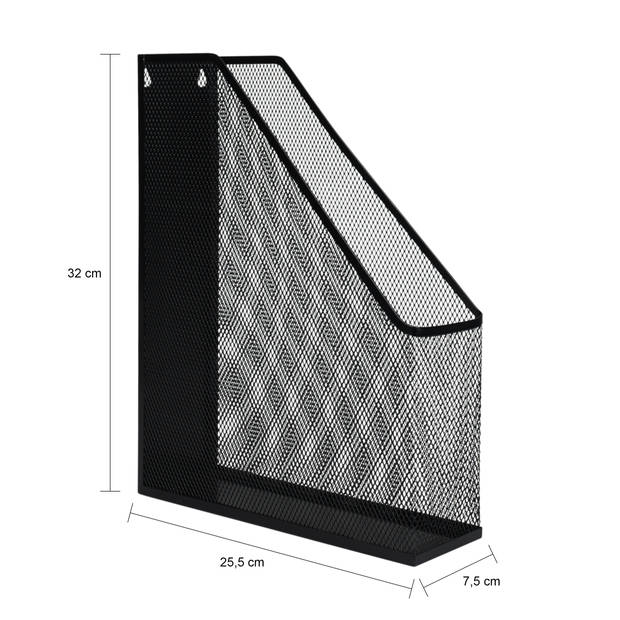 QUVIO Organizer boeken & tijdschriften mesh enkel - Zwart