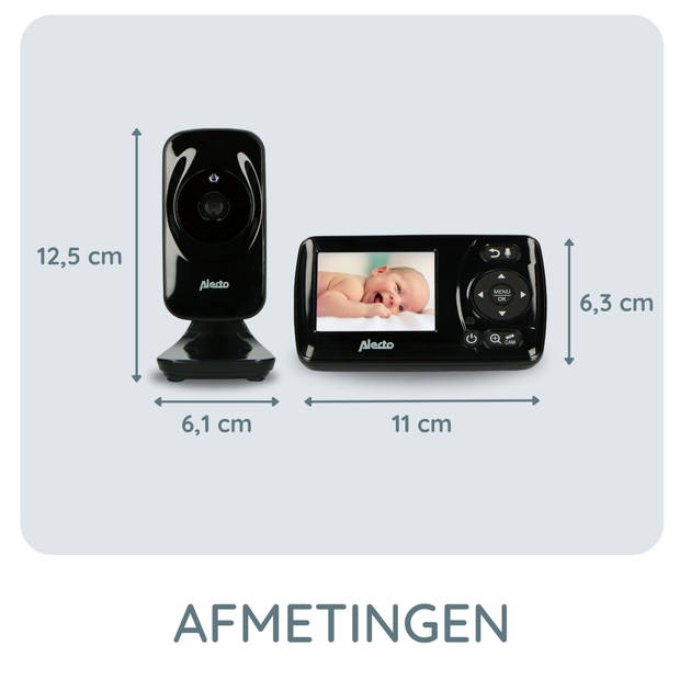Babyfoon met camera en 2.4" kleurenscherm Alecto Zwart