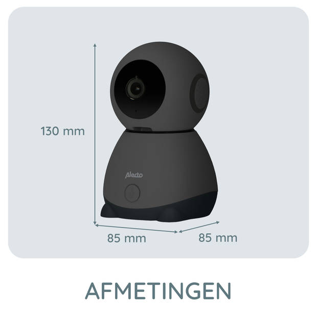 Wifi babyfoon met op afstand beweegbare camera Alecto Zwart