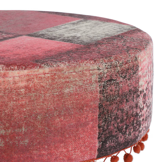 WOMO-DESIGN Zitkruk rood, 38x36 cm, gemaakt van stoffen bekleding met houten poten