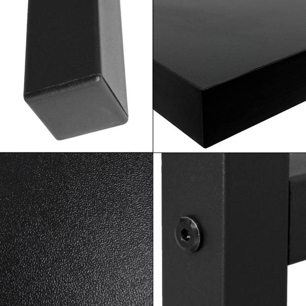 ML-Design bureau zwart, 120x60x75 cm, aud MDF en metaal gepoedercoat