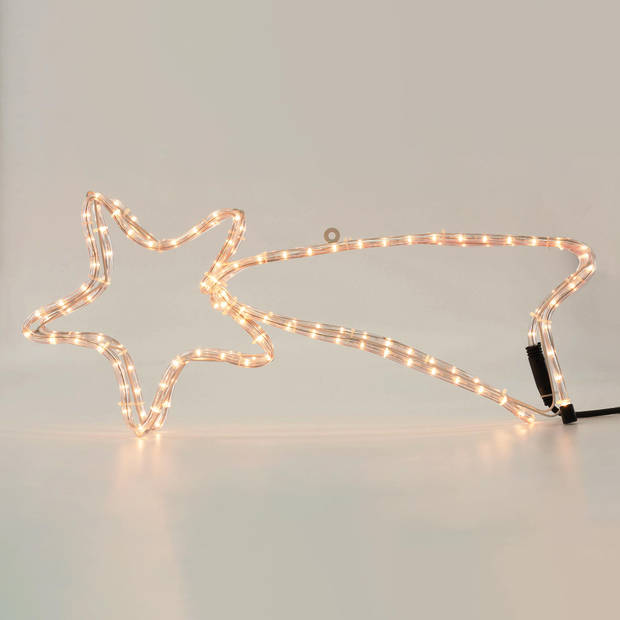 ECD Germany LED vallende ster met 144 LED lampjes, 63x28cm, warm wit, 230V, kabellengte 1,5m, helder, aangenaam licht