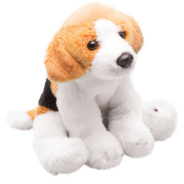 Suki Gifts Pluche knuffel dier Beagle hond - 13 cm - Speelgoed knuffelbeesten - Honden soorten - Knuffel huisdieren