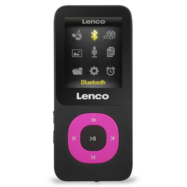 MP3/MP4 speler met Bluetooth® en 8 GB micro SD kaart Lenco Xemio-769PK Zwart-Roze